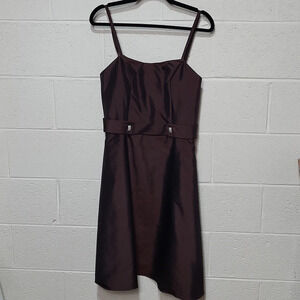 DaVinci Espresso Prom Wedding Party Knee Dress‎ Size 12 Removable straps NWT